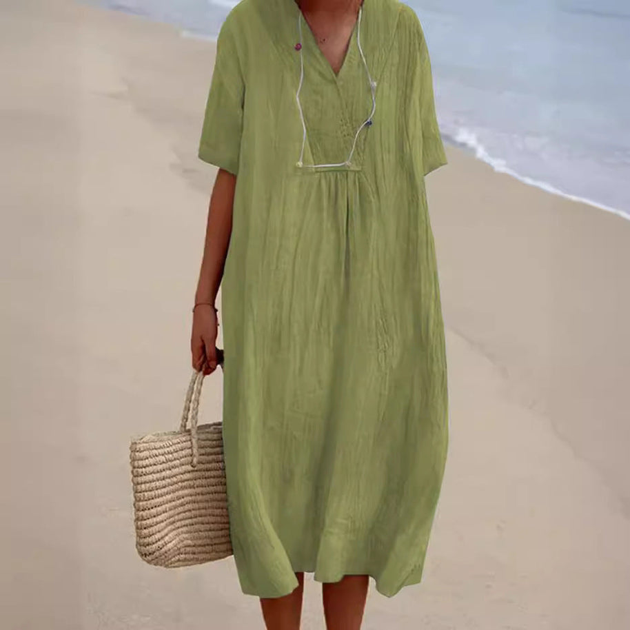 WW | Sommerkleid Aus Baumwolle Und Leinen