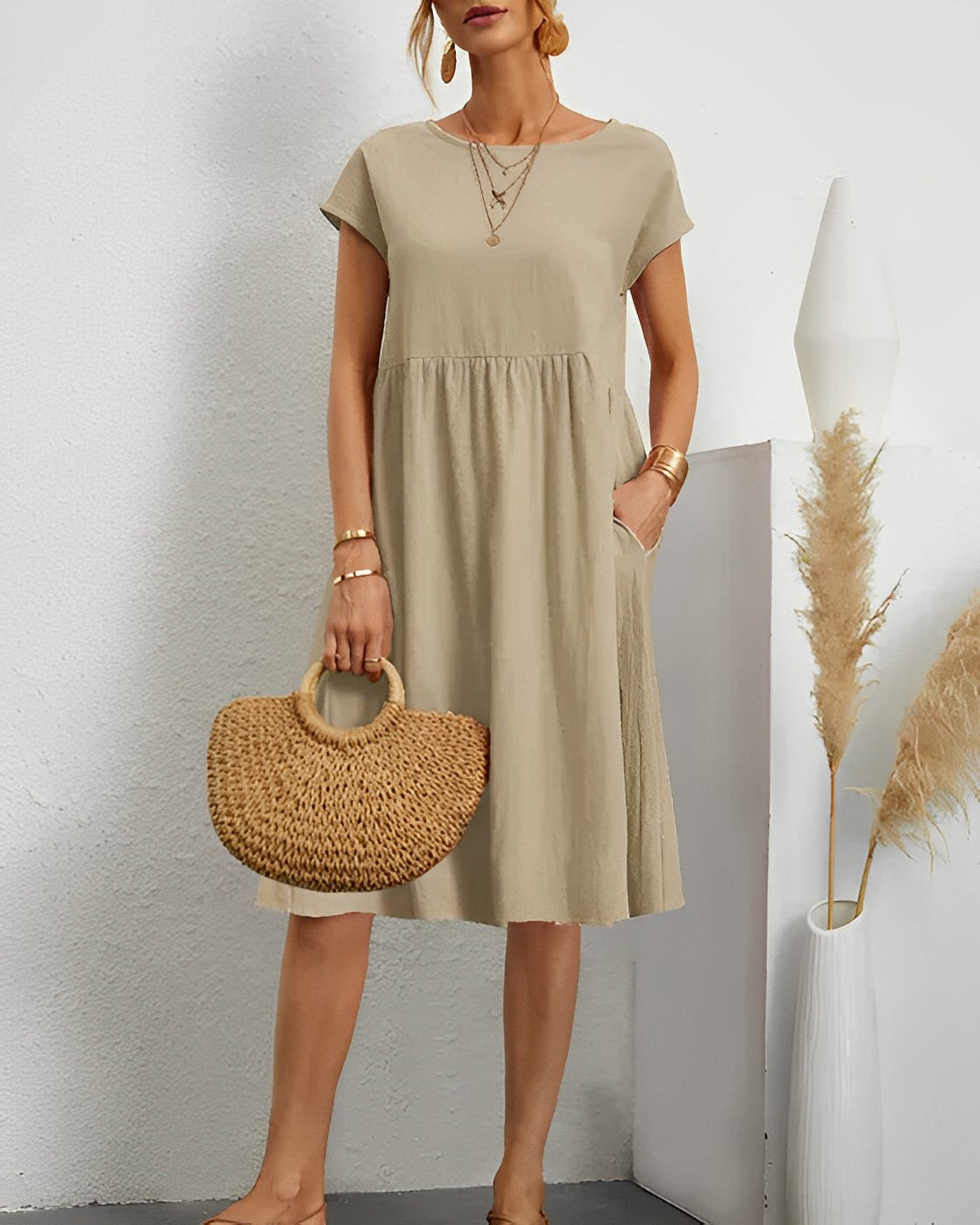 WW | Midi-Kleid mit Seitentaschen