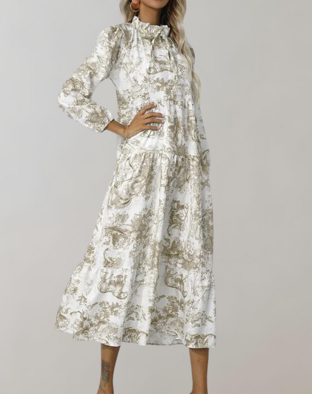 WW - Neue Langarm Frauen Midi-Kleid