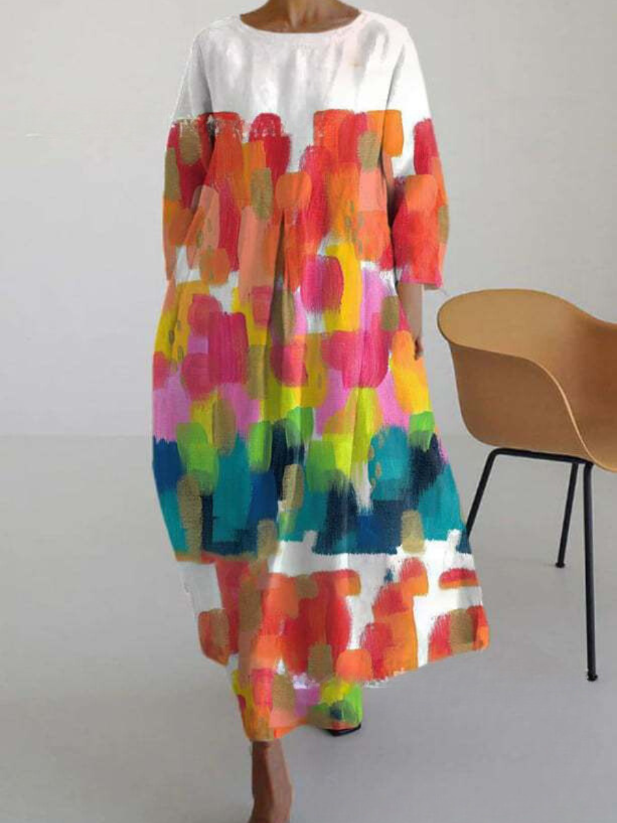 WW | Elegante Farbenfrohe Sommer Maxi Kleid