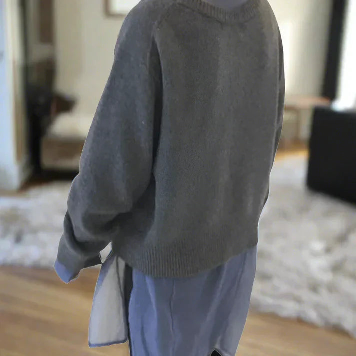 WW | weiche strickjacke mit diagonaler knopfleiste