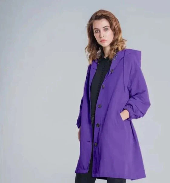 Übergroße Kapuzen-Windbreaker-Regenjacke