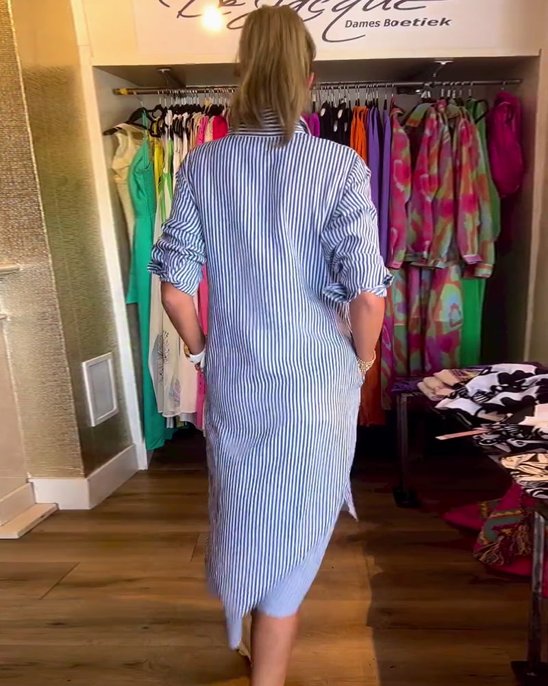 WW | Gestreiftes Hemdkleid In Lässiger Passform
