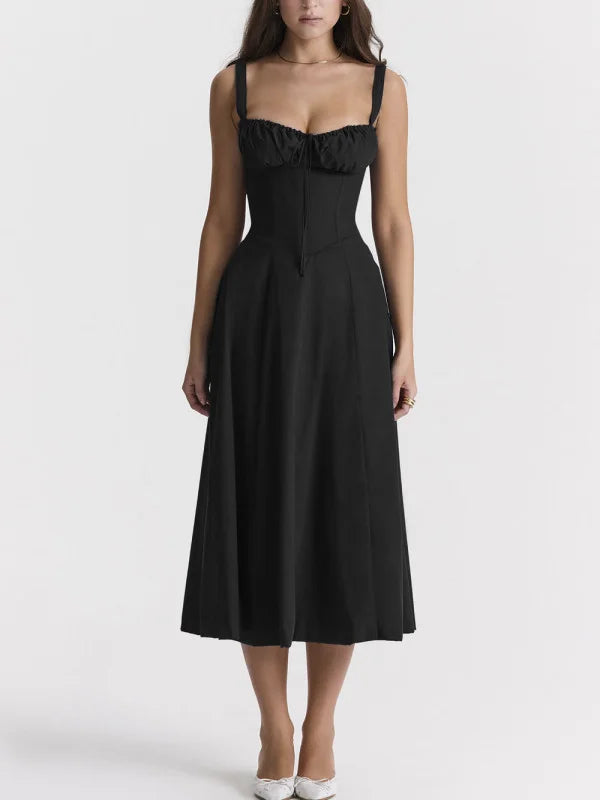 WW - Midikleid mit tailliertem Oberteil und ausgestelltem Rock | Minikleid mit Spaghettiträgern