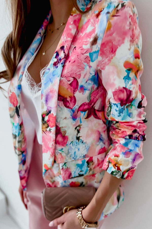 WW | Freie und Echte Florale Revers Freizeitanzug Blazer