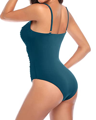 WW | Bauchkontrolle V-Ausschnitt Badeanzug Damen Slimming Einteiler Schwimsuit