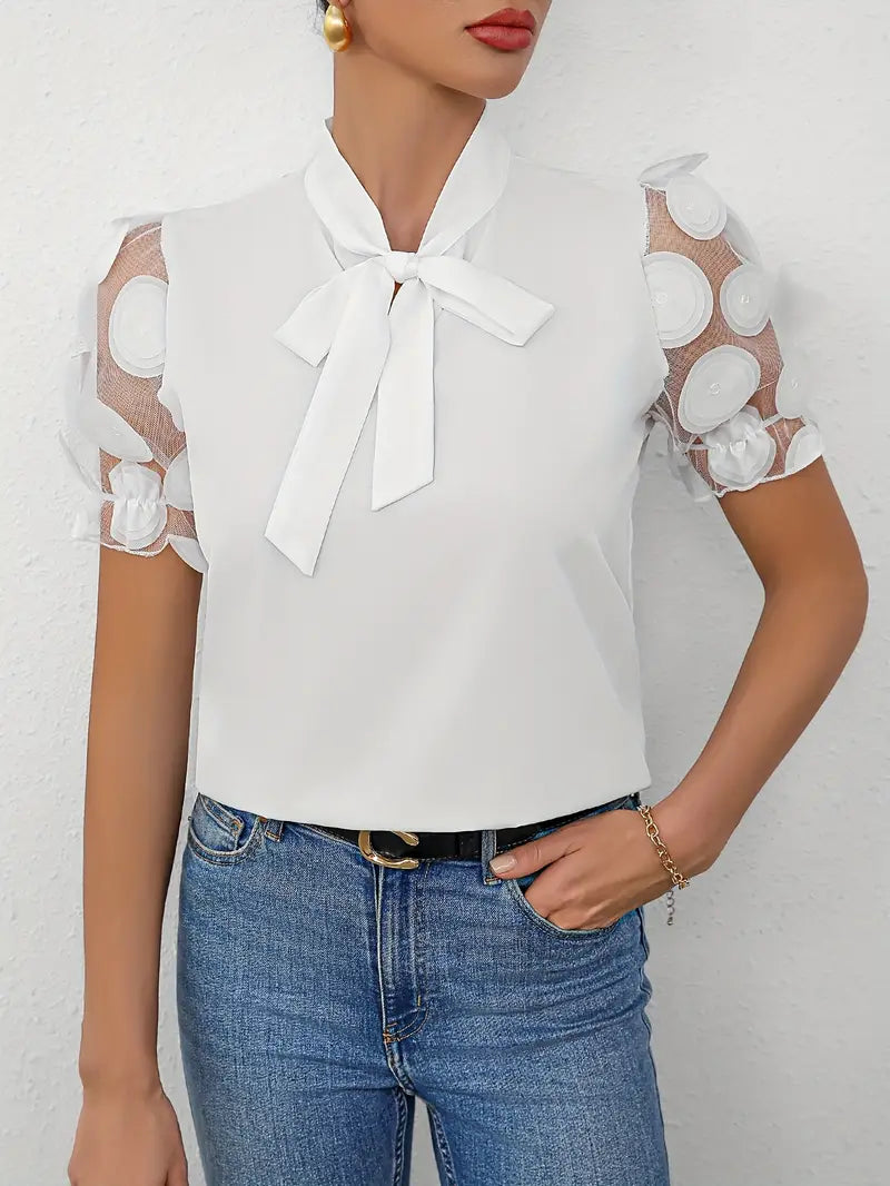 WW | Bluse mit Transparenten Puffärmeln