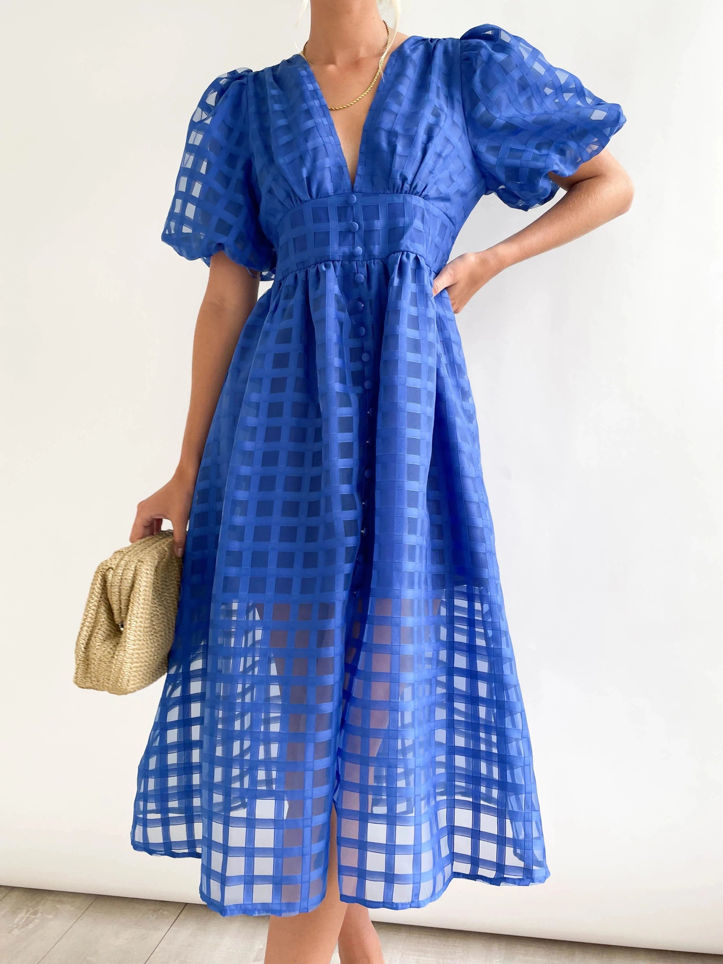 WW | Midikleid mit Puffärmeln