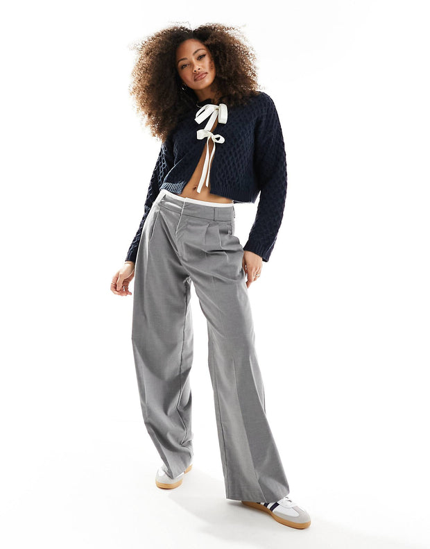 WW | Kontrast Kurzer Binde-Cardigan