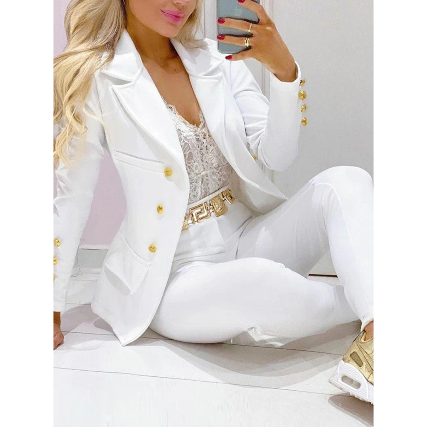 WW – Set aus Blazer und Hose mit großem Kragen