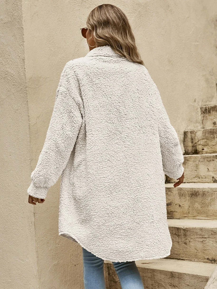 WW | Teddyjacke - bequeme lange Damenjacke