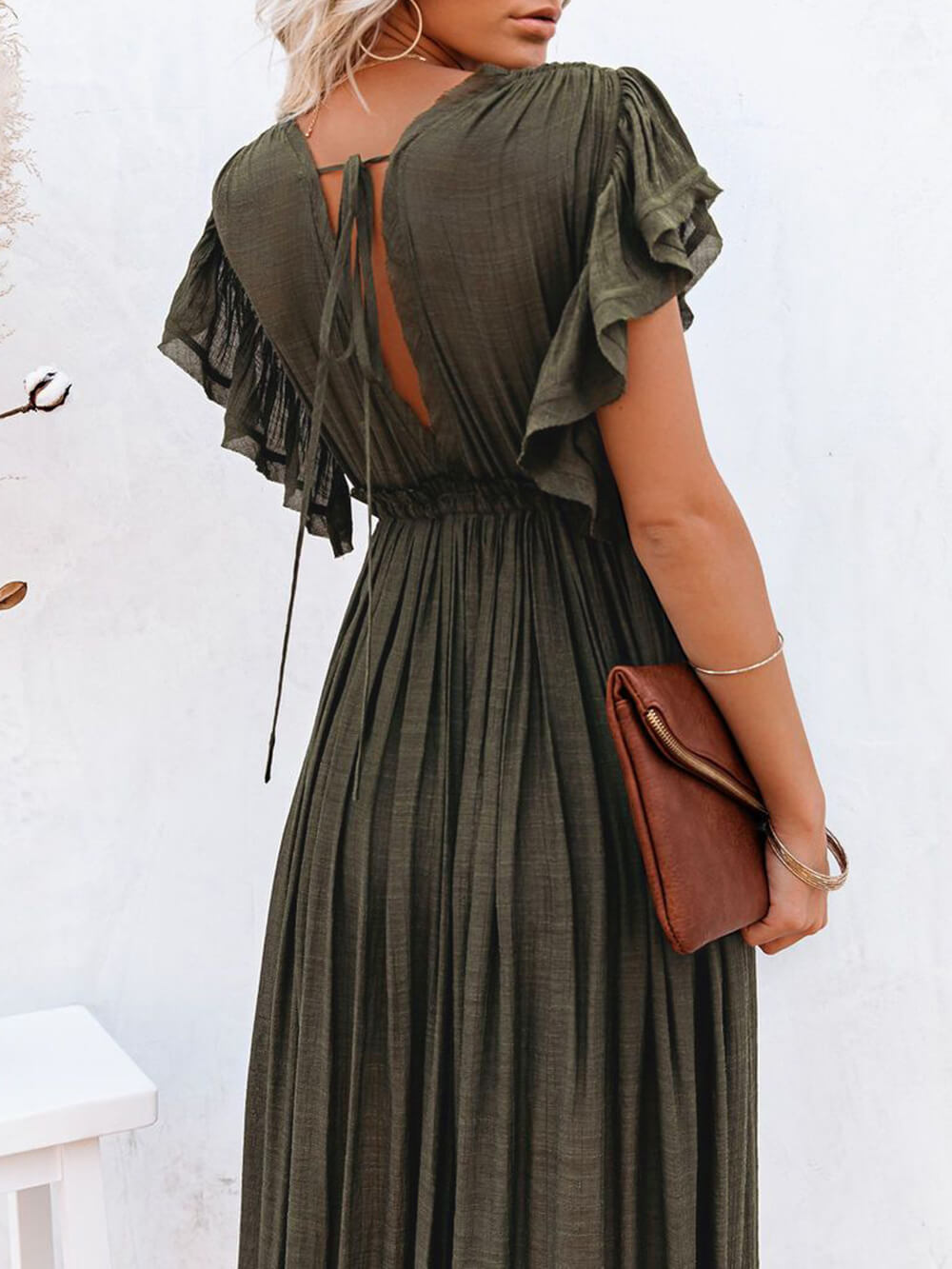 WW | Stilvolles Maxikleid mit Flatterärmeln für Frauen