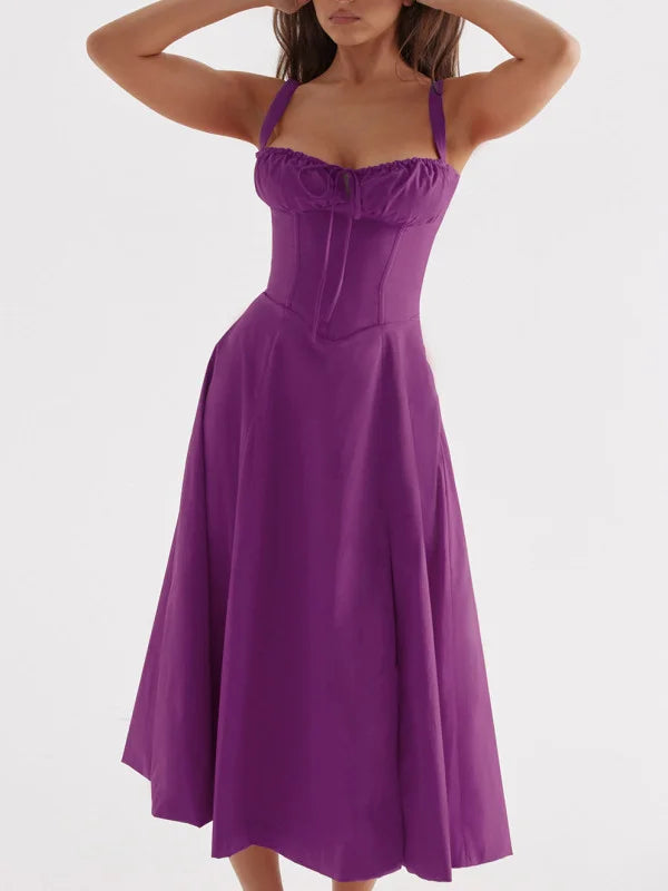WW - Midikleid mit tailliertem Oberteil und ausgestelltem Rock | Minikleid mit Spaghettiträgern
