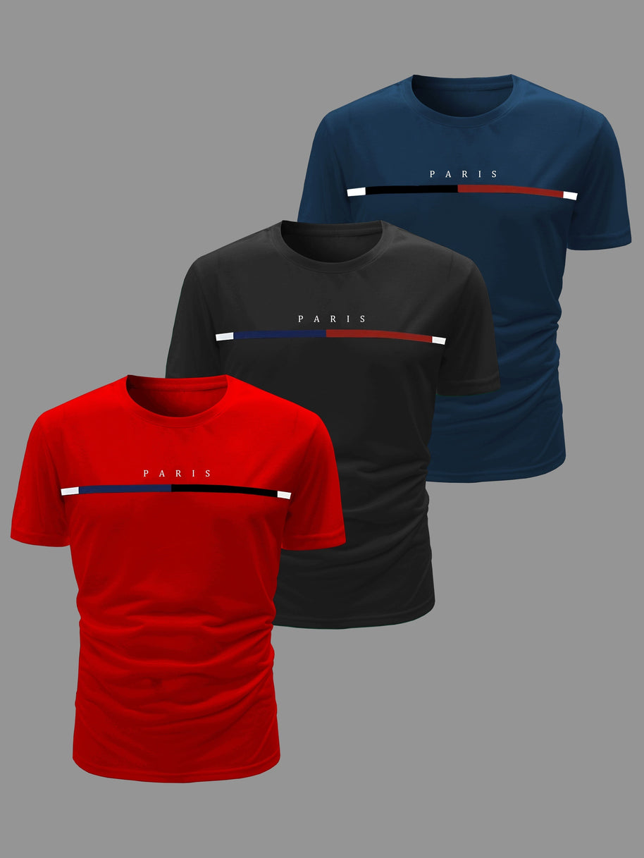 WW | 3 Pack Herren Lässig Kurzarm T-shirts