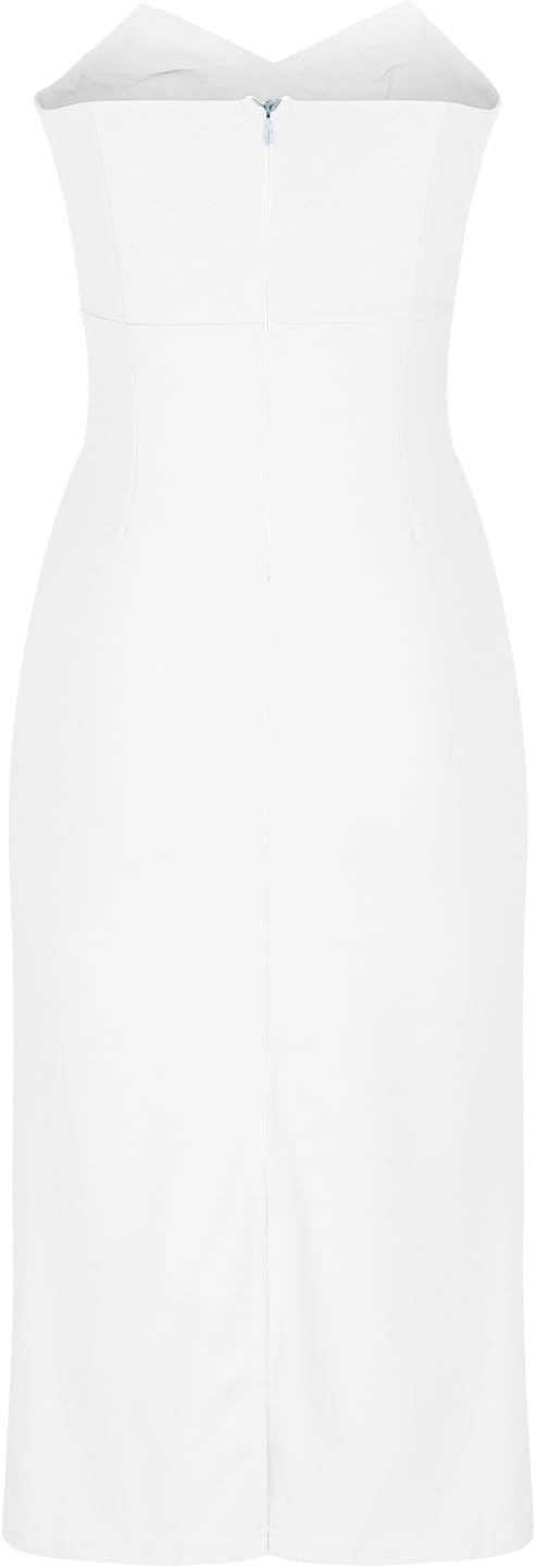 Magner™ – Trägerloses Midi Partykleid mit Rückenschlitz, Elegantes Cocktailkleid für Abend & Events