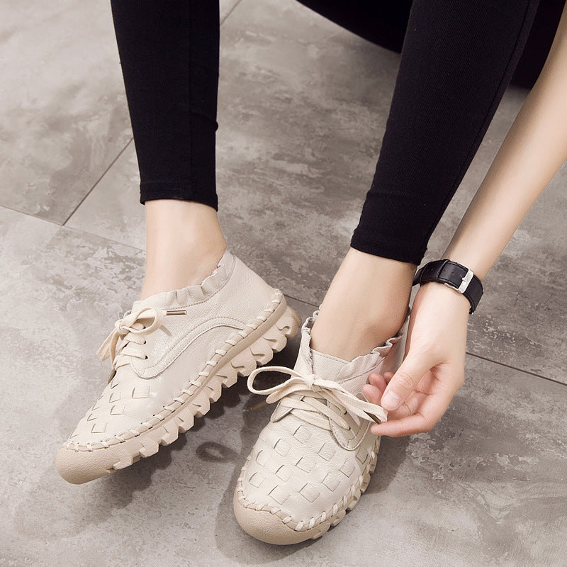 WW | Retro Künstlerisch Echtes Leder Damen Schuhe