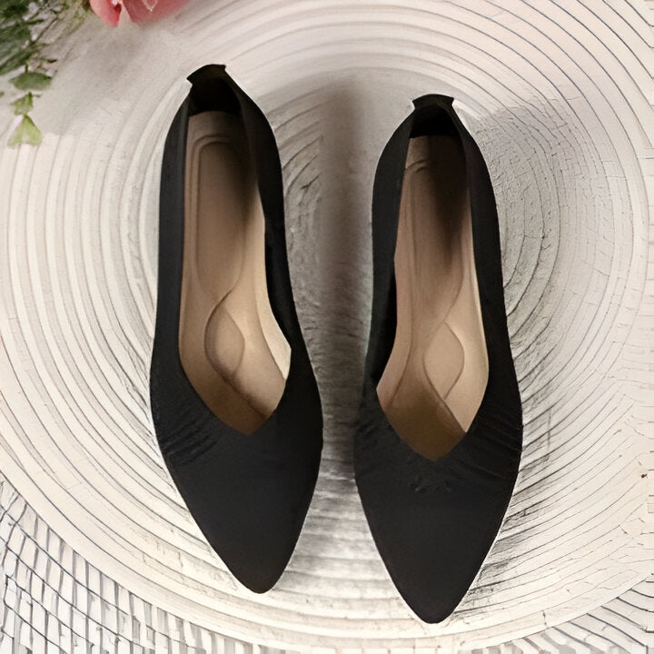 WW | Damen Mode Flache Schuhe, Lässig Pointed Toe Knit Flats