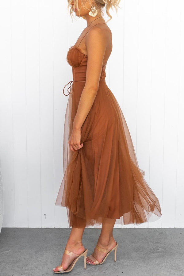 WW | Maxi Kleid Elegantes Fließendes Design V-Ausschnitt Ärmellos Leichtes Gewebe