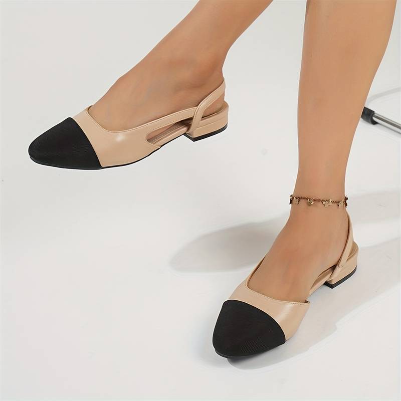 WW | Slingback Ballerinas in Beige & Schwarz Klassischer Chic