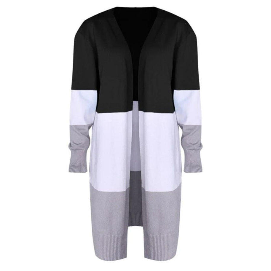 WW | Strickjacke mit Farbblock und offener Front