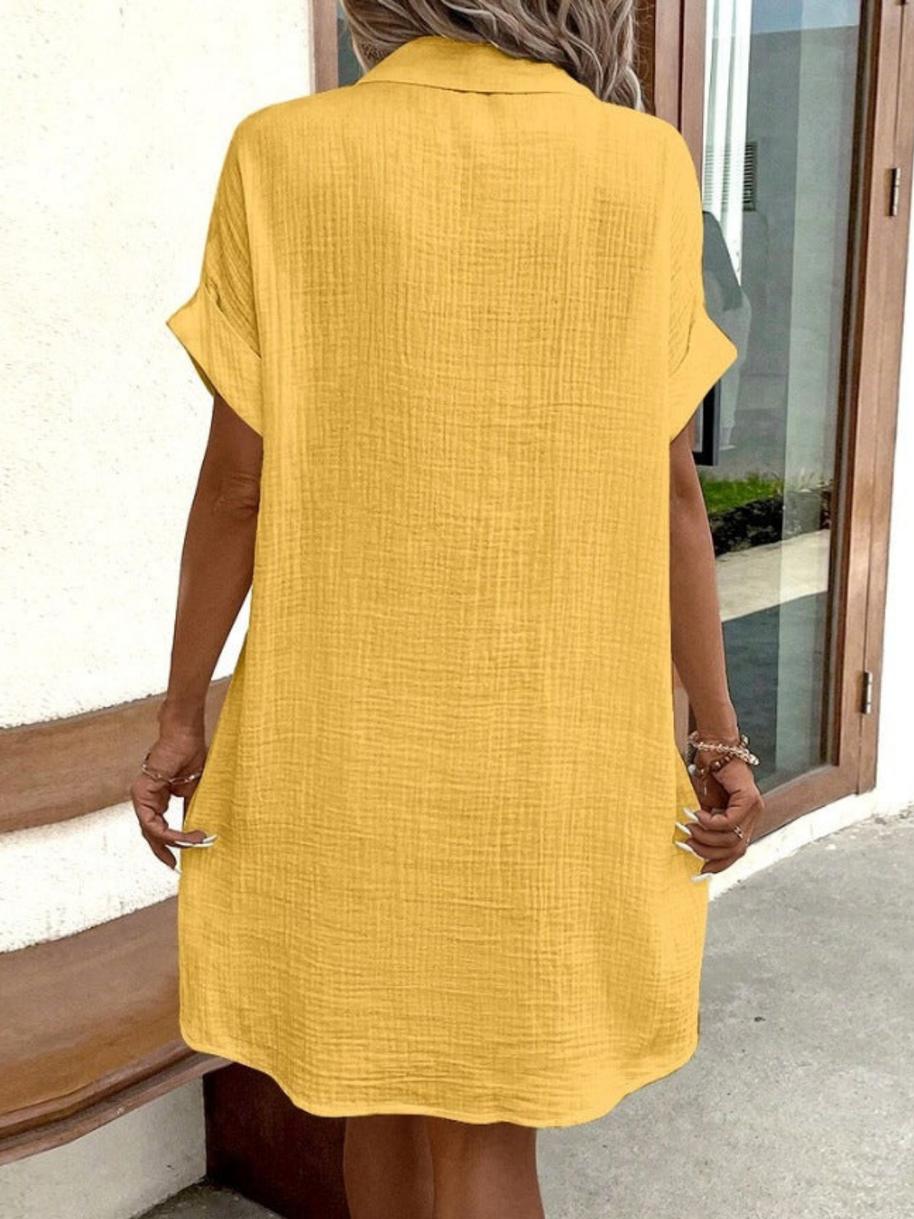 WW | Schick Casual Stil Leinenkleid