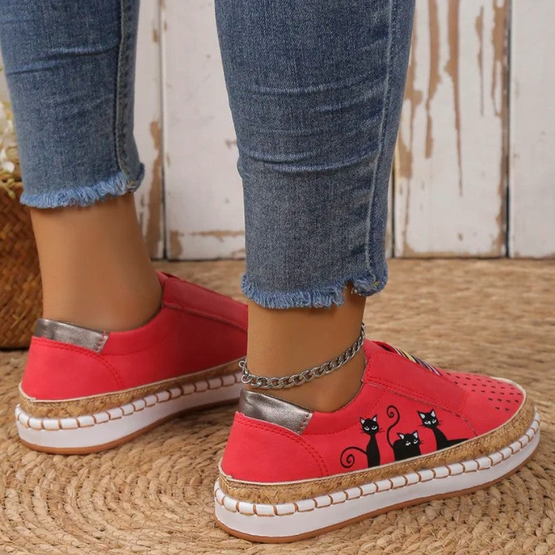 WW | Lässige Katzenmuster Schuhe