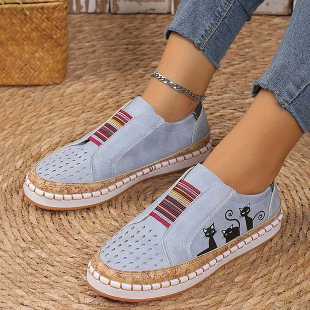 WW | Lässige Katzenmuster Schuhe