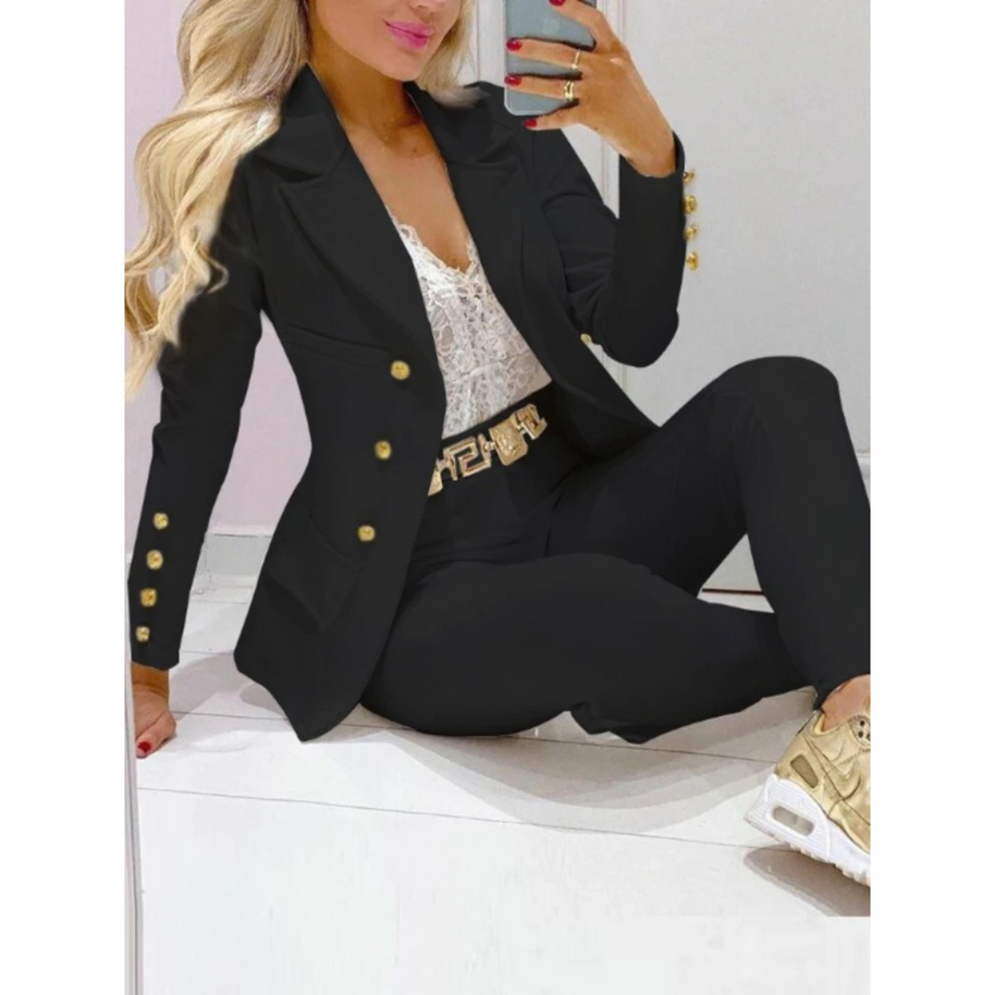WW – Set aus Blazer und Hose mit großem Kragen