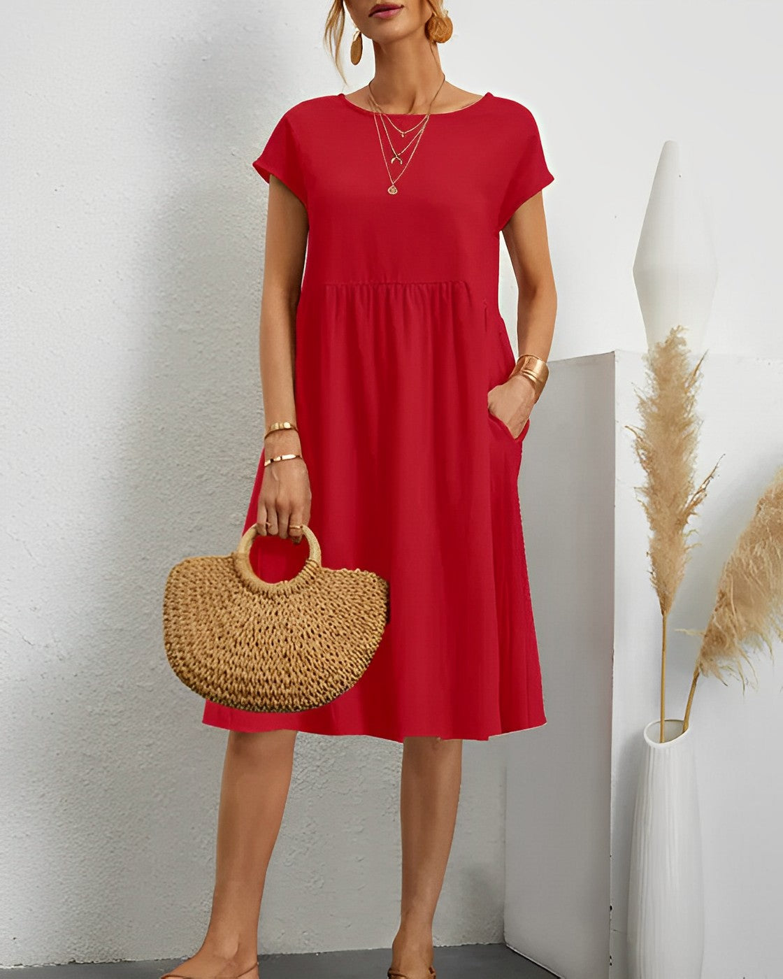 WW | Midi-Kleid mit Seitentaschen