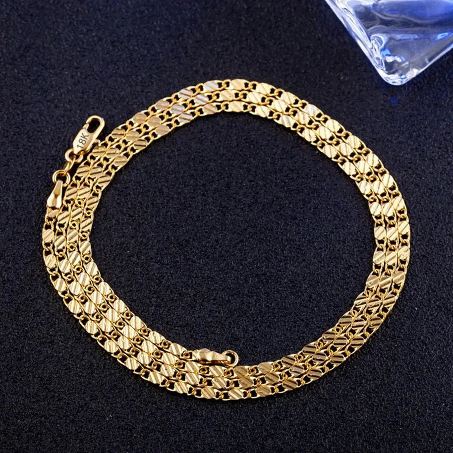 WW | 18k Goldene Kette 2mm 925 Sterling Silberkette