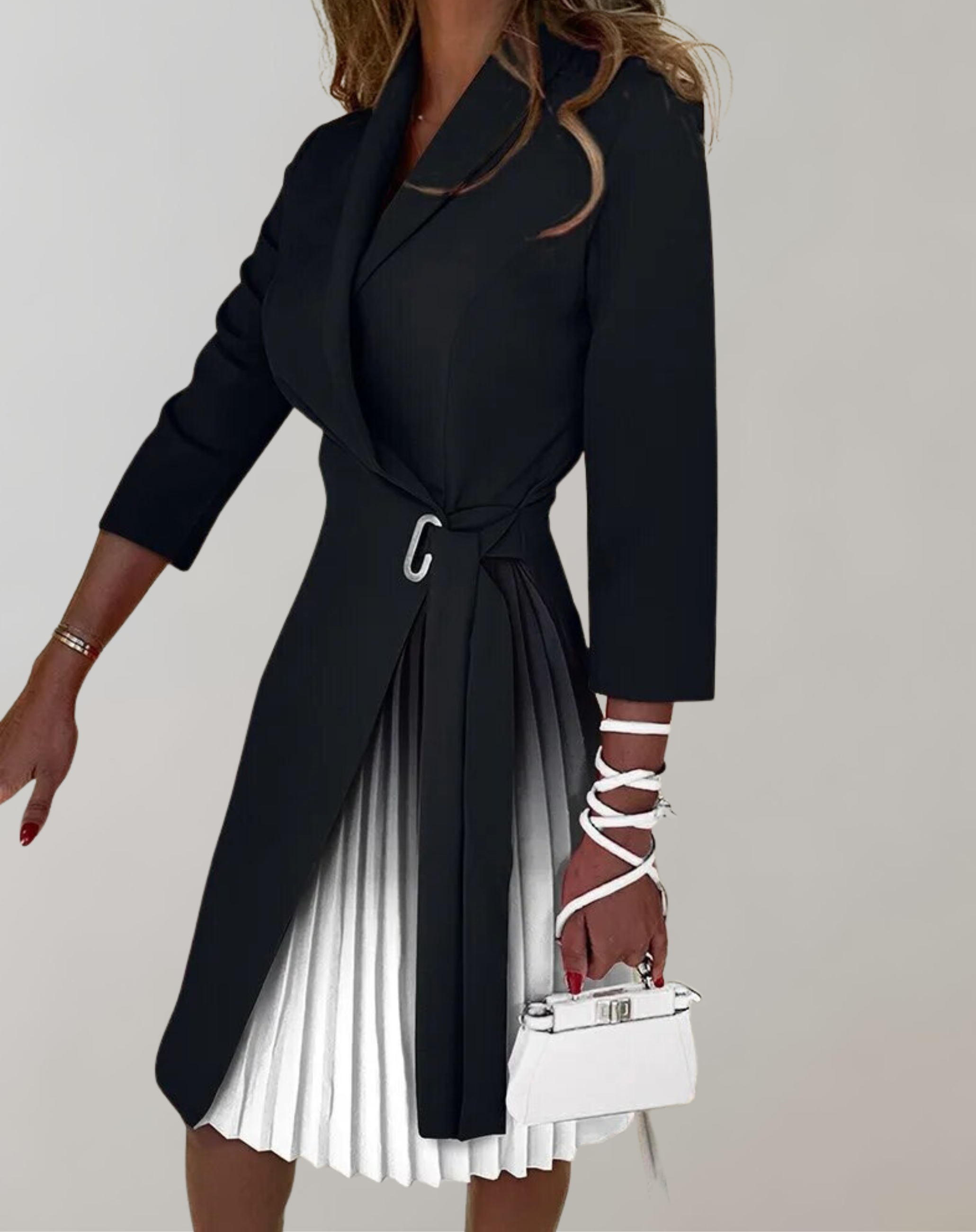 WW - Damen Kleid Druck gekerbt