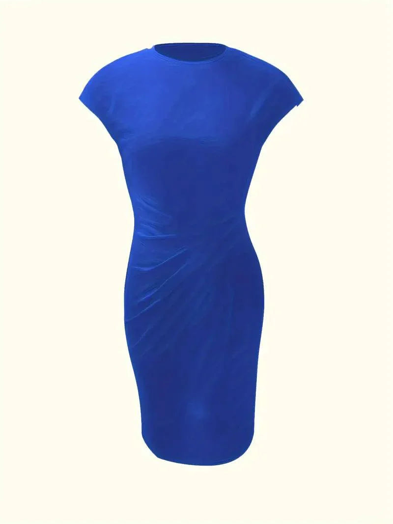 WW | Stilvolles Schmales Kleid Mit Rundhalsausschnitt