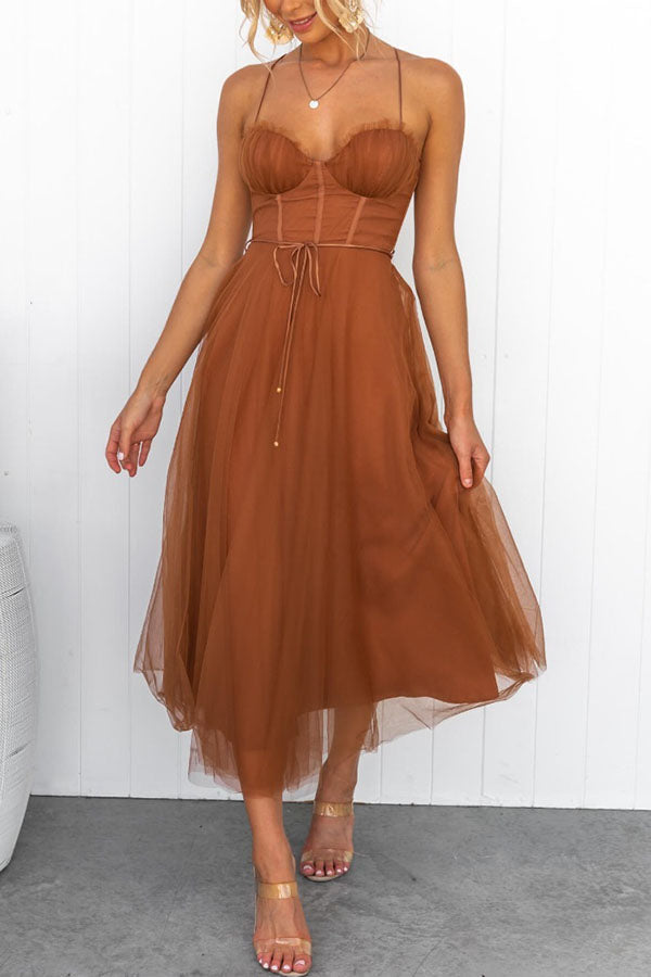 WW | Maxi Kleid Elegantes Fließendes Design V-Ausschnitt Ärmellos Leichtes Gewebe