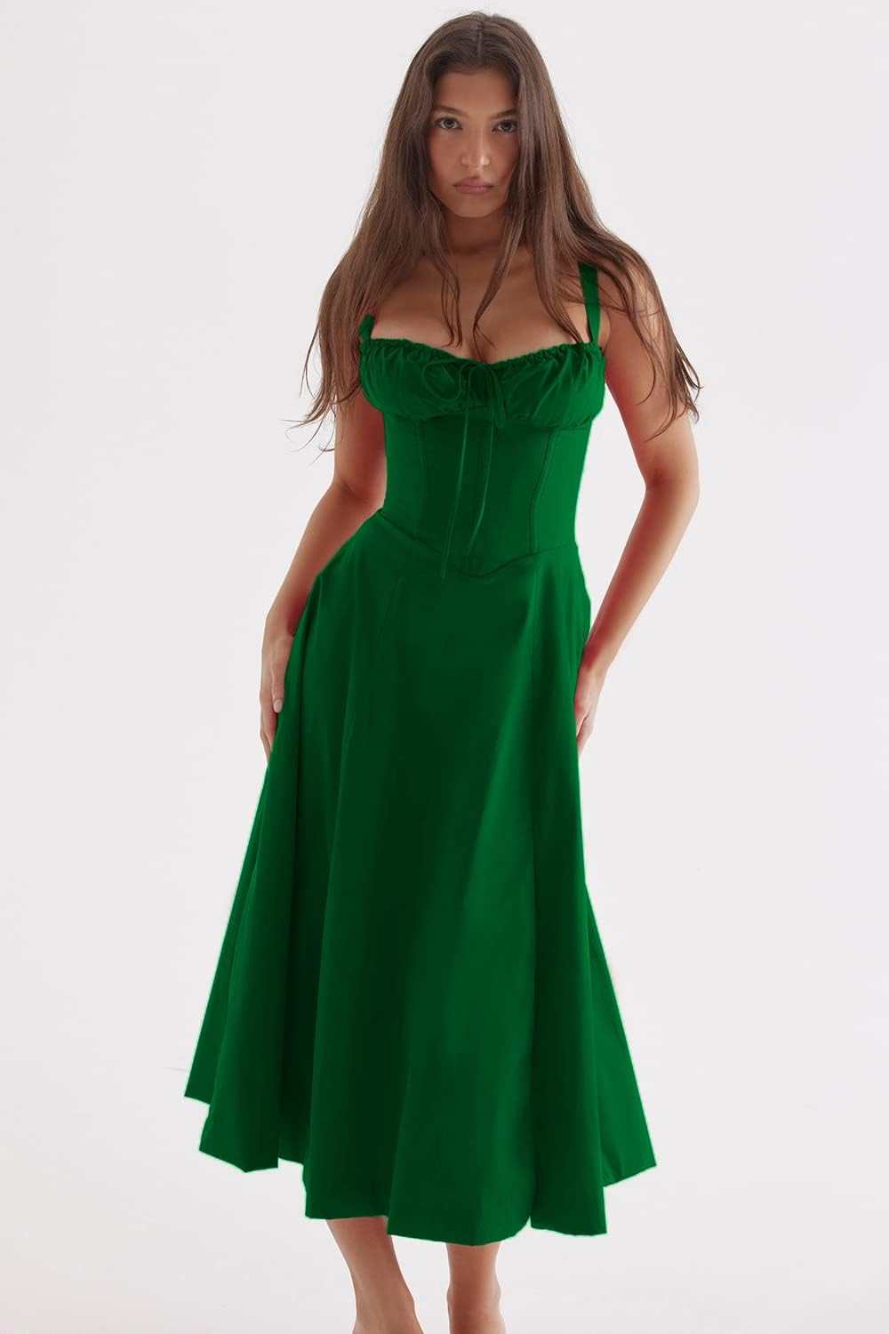 WW - Midikleid mit tailliertem Oberteil und ausgestelltem Rock | Minikleid mit Spaghettiträgern