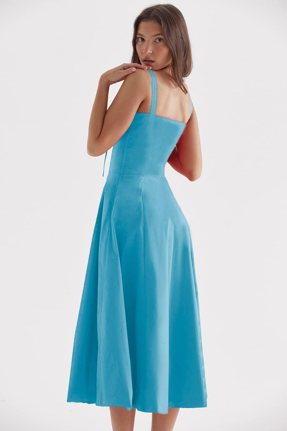 WW - Midikleid mit tailliertem Oberteil und ausgestelltem Rock | Minikleid mit Spaghettiträgern