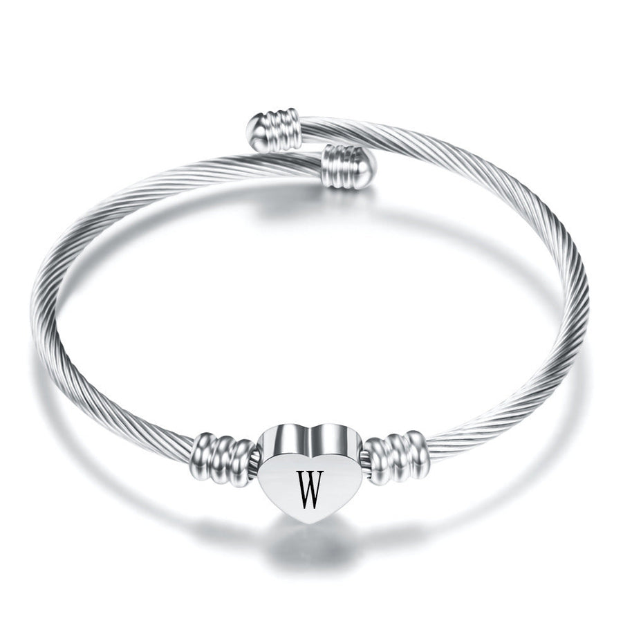 WW | Buchstaben Edelstahl Armreif