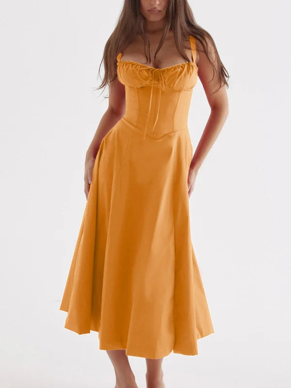 WW - Midikleid mit tailliertem Oberteil und ausgestelltem Rock | Minikleid mit Spaghettiträgern