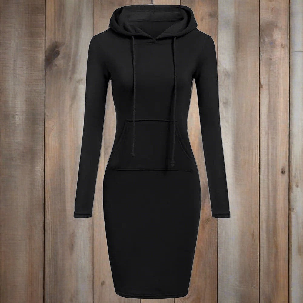 WW | Casual Herbst Sweatkleid mit Kapuze und Kordelzug für Frauen