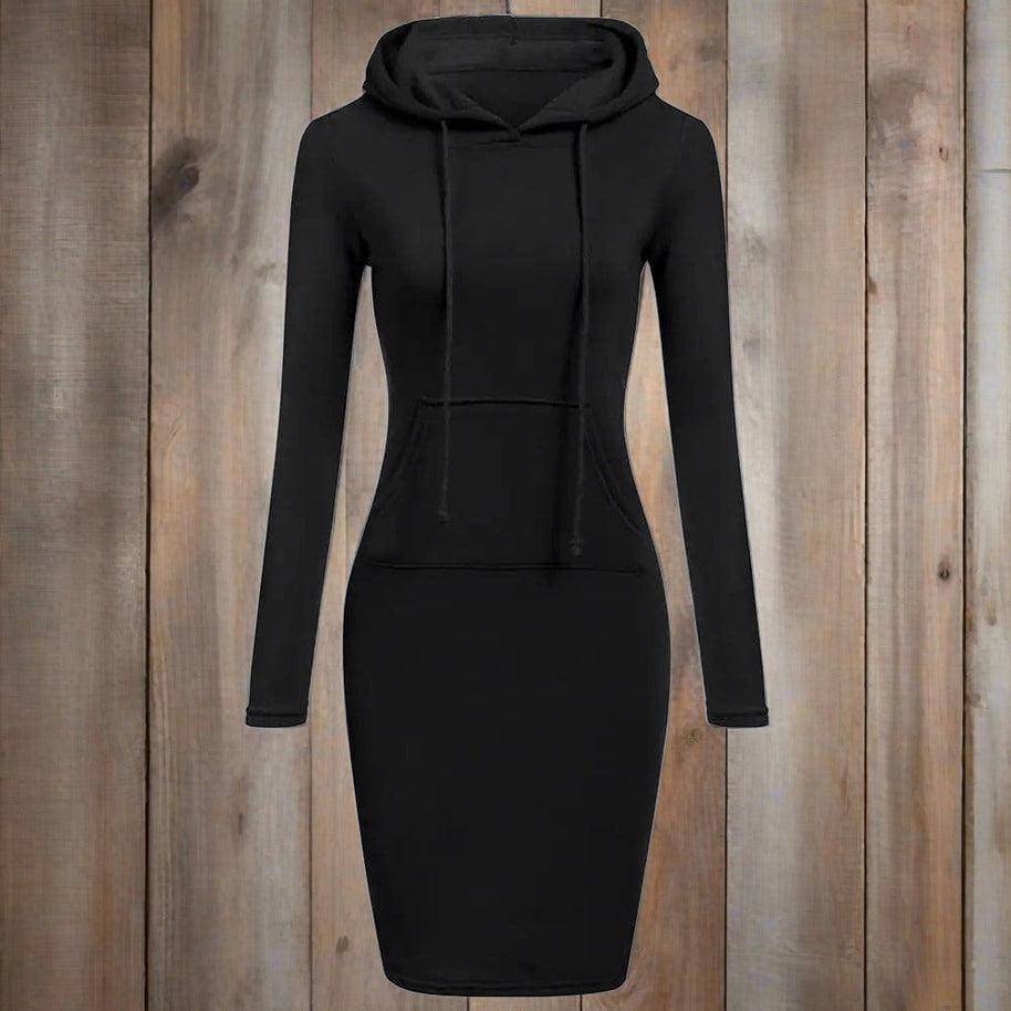 WW | Casual Herbst Sweatkleid mit Kapuze und Kordelzug für Frauen