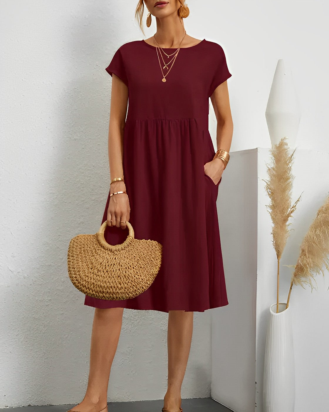 WW | Midi-Kleid mit Seitentaschen