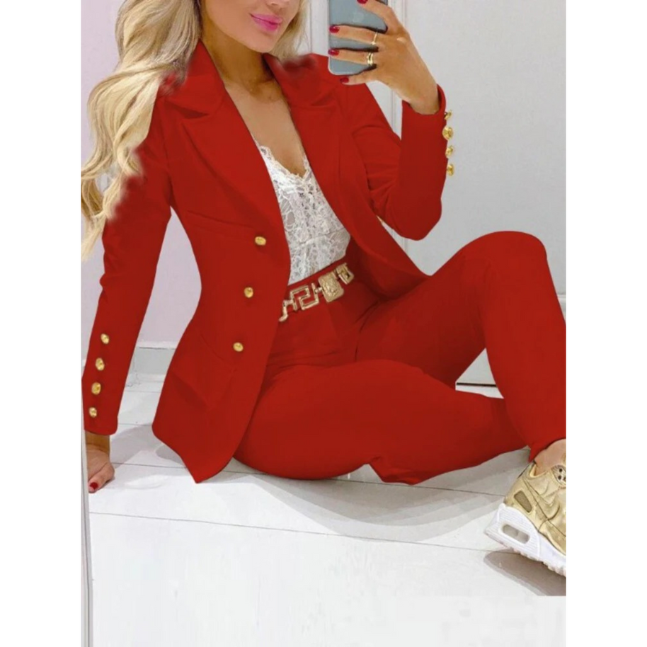 WW – Set aus Blazer und Hose mit großem Kragen