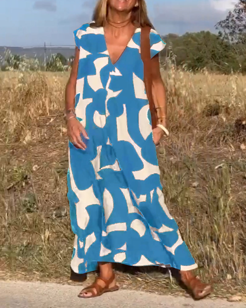 Amara™ - Maxikleid mit Print und V-Ausschnitt