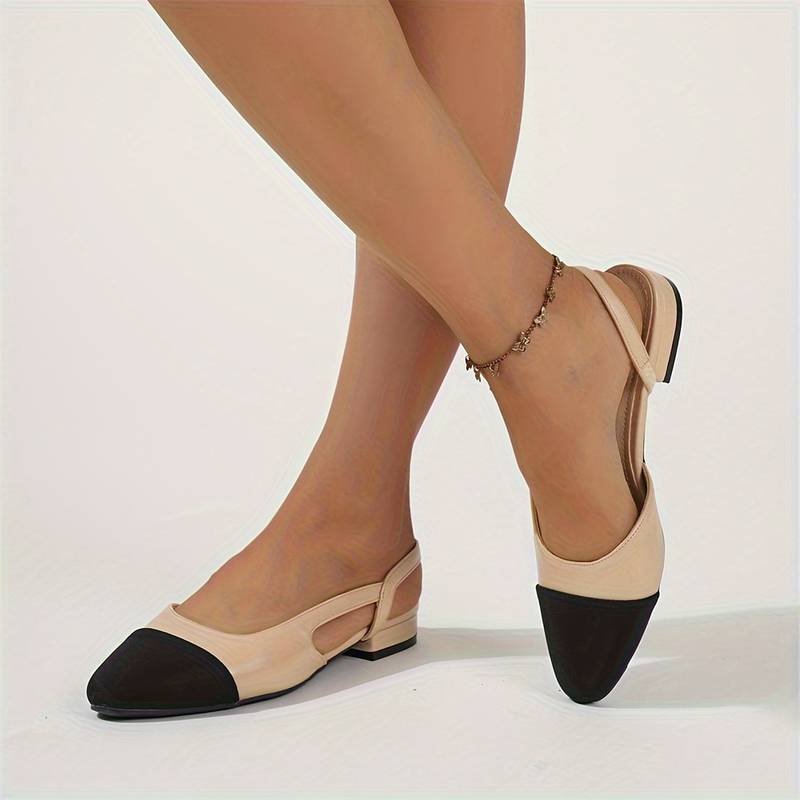 WW | Slingback Ballerinas in Beige & Schwarz Klassischer Chic