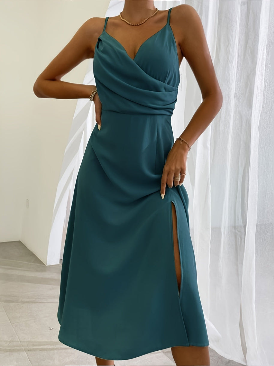 WW | V-Ausschnitt Midikleid Mit Druck Und Schlitz