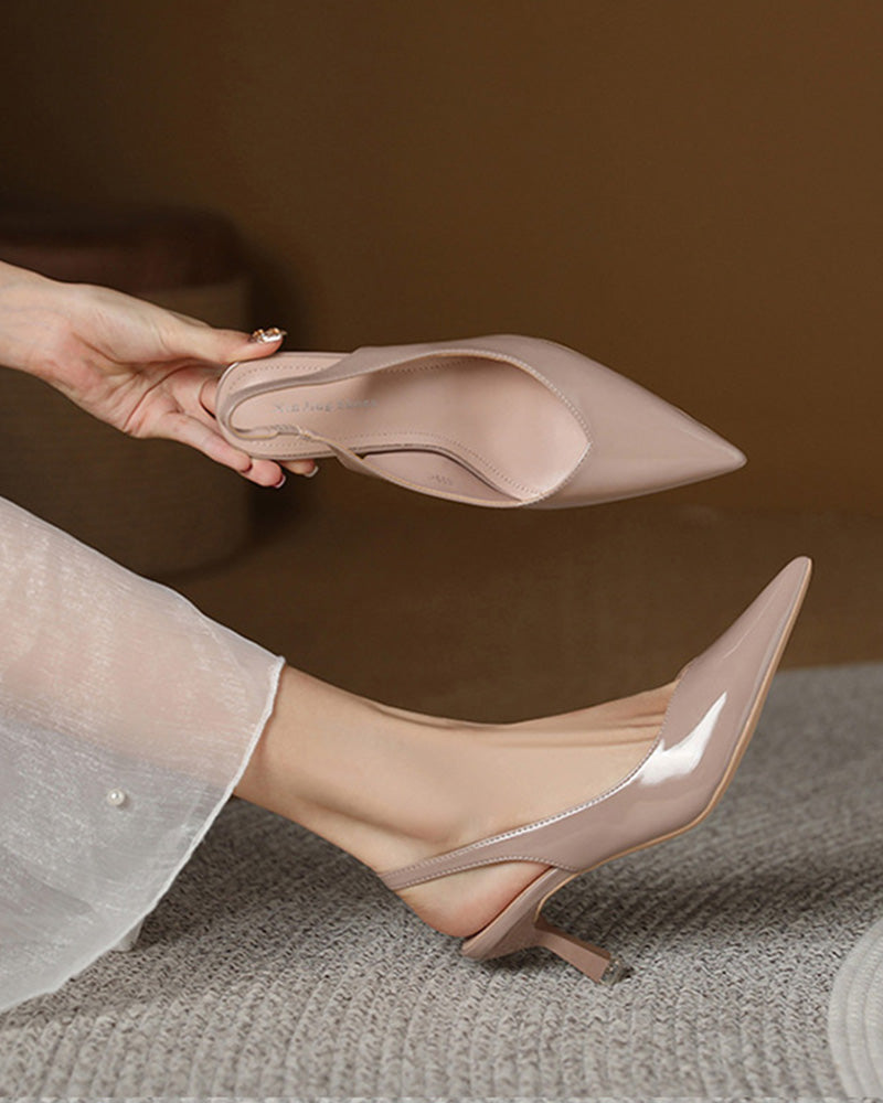 WW | Einfarbige, Temperamentvolle High Heels mit Spitzer Zehenpartie