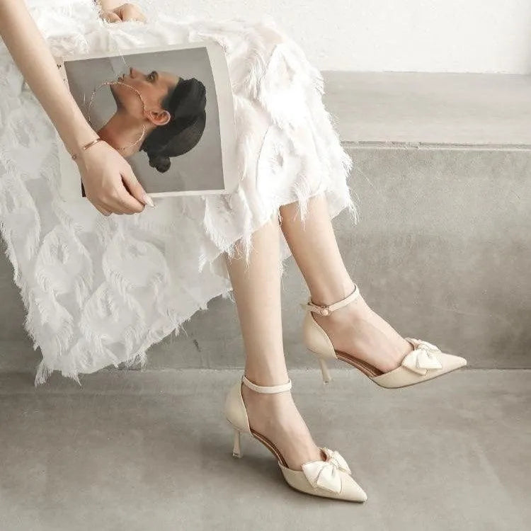 WW | Pumps für Damen mit Schleife und Spitzenabsatz