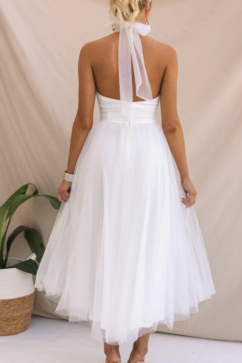 WW | Halter Tüll Midi Kleid