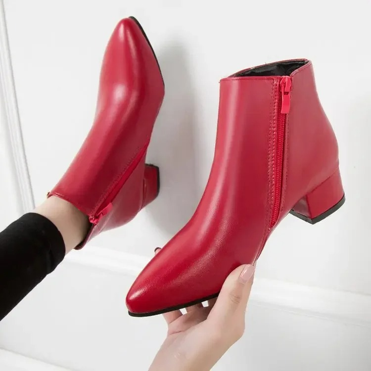 WW | Stiefeletten Mit Spitzem Schuh Und Seitenreißverschluss Damen Stiefeletten