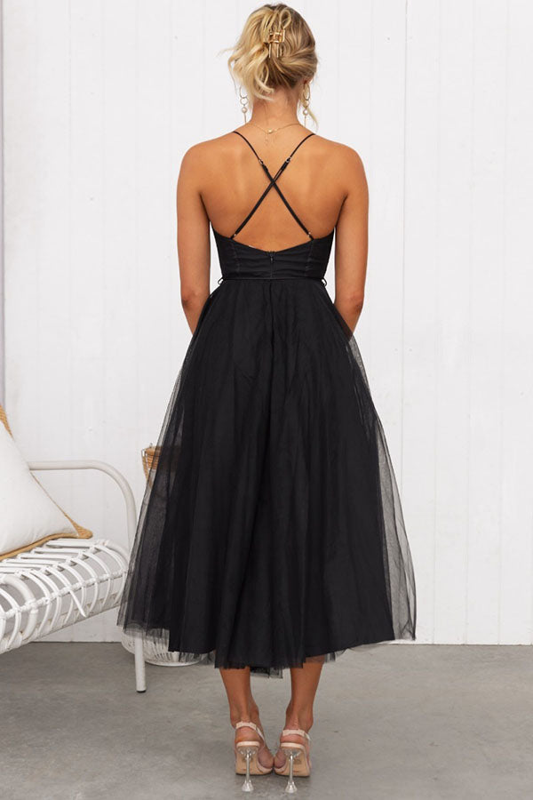 WW | Maxi Kleid Elegantes Fließendes Design V-Ausschnitt Ärmellos Leichtes Gewebe