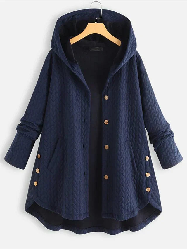 WW | Damen - Wintermantel – Eleganter Gefütterter Mantel mit Kapuze